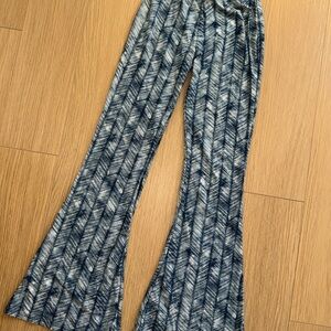 Chic Blue Patterned Women's Flare Leggings